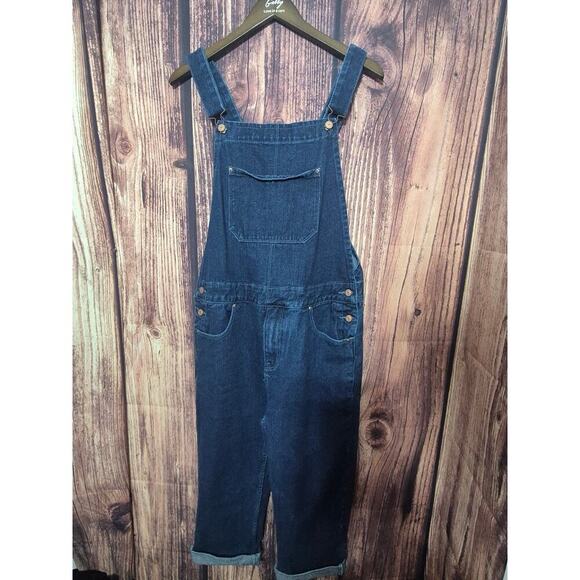 ASOS Overalls Womens Size 8 Denim Jean Bib Slim Leg Button Side - Picture 1 of 10